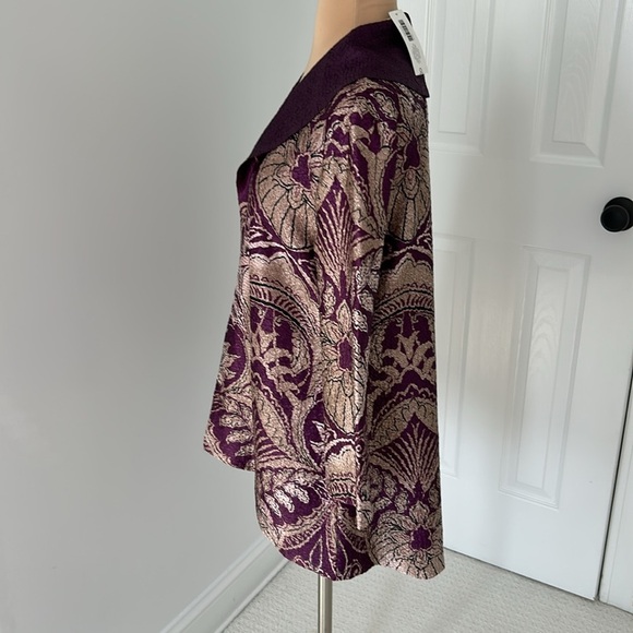 Chicos’s Travelers Crushed Reversible Jacket Mystique Purple - Picture 6 of 12